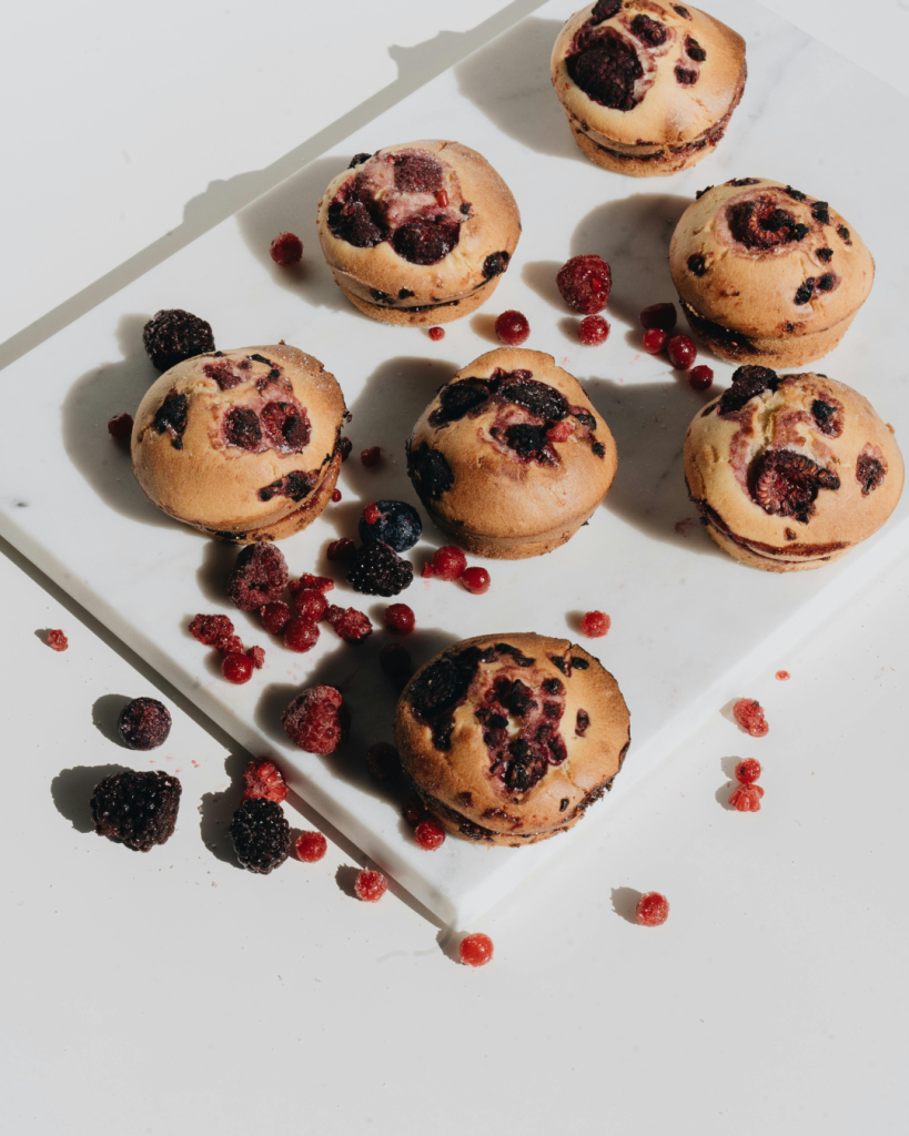 Muffins aux fruits rouges