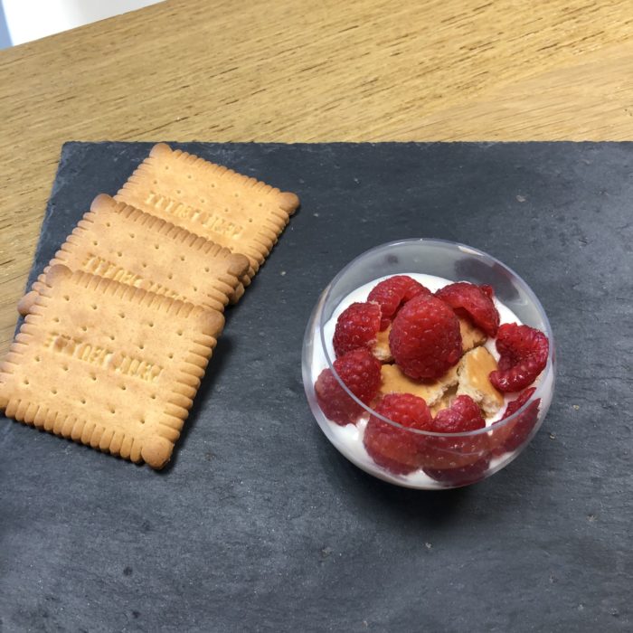 verrine de cheesecake framboises