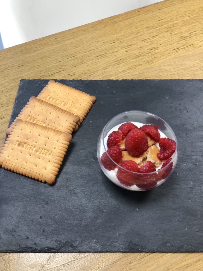 verrine de cheesecake framboises