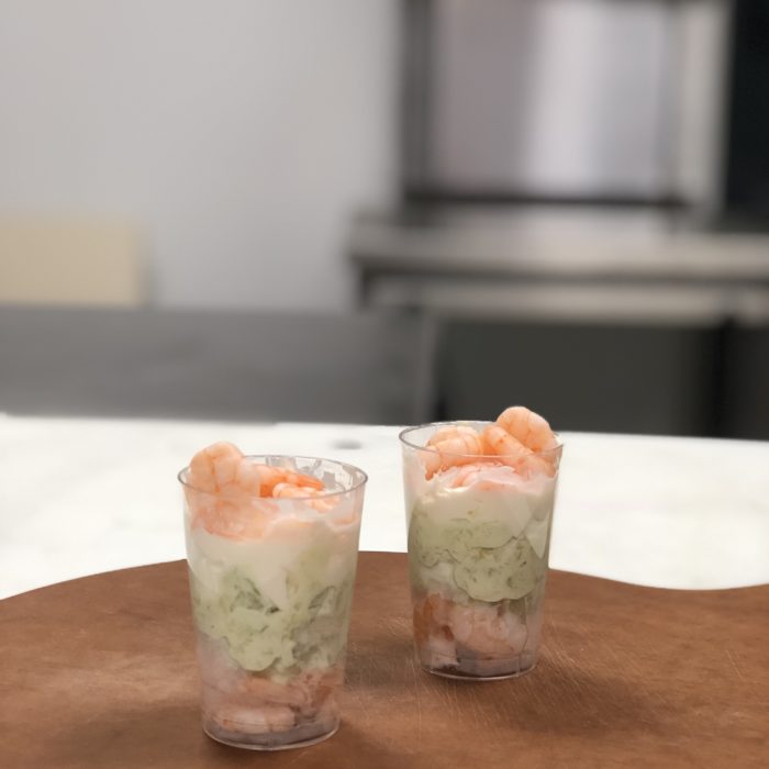 Verrines avocat et crevettes